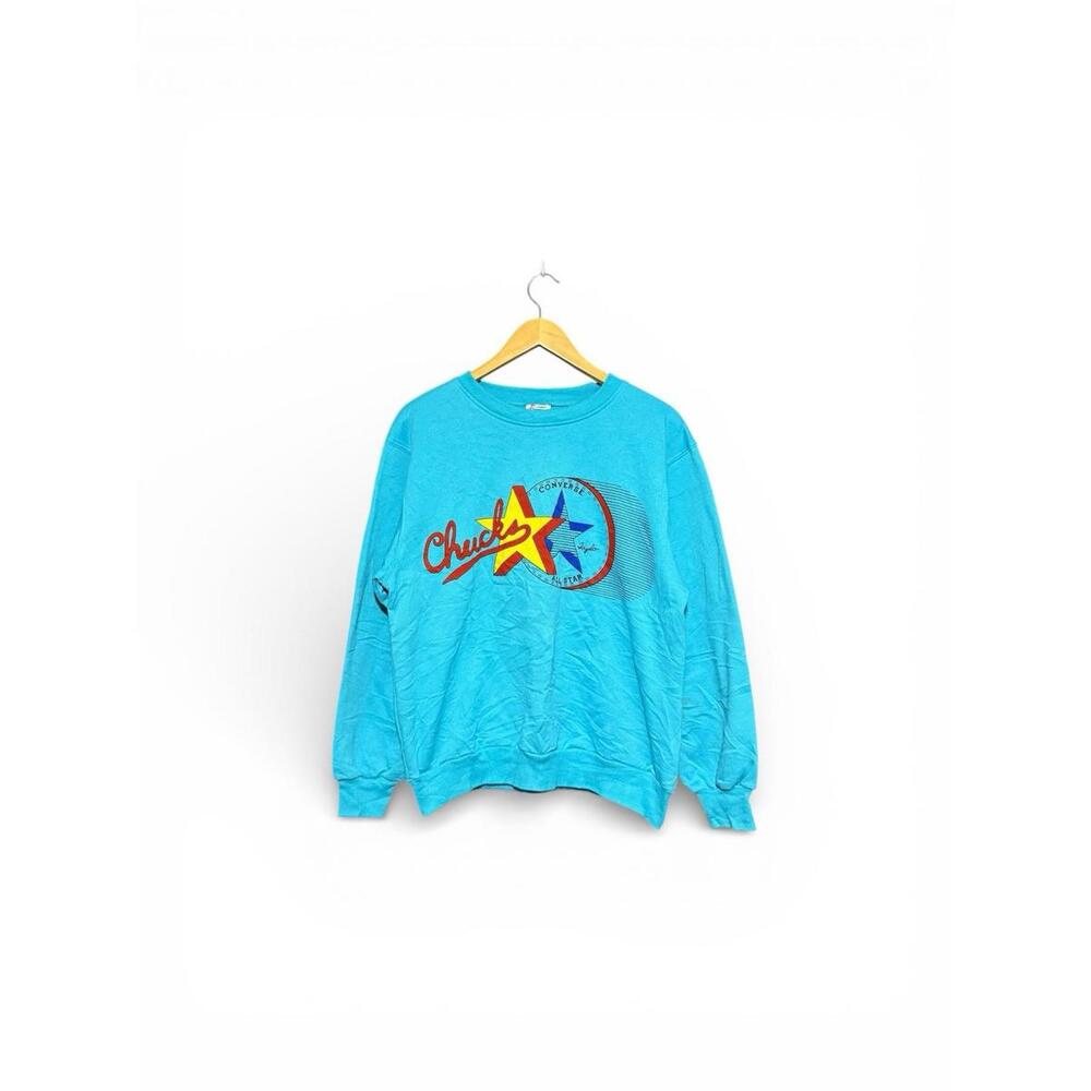 Vintage 90s Converse All Star Chucks Big Logo Crewneck Sweatshirt M Men’s